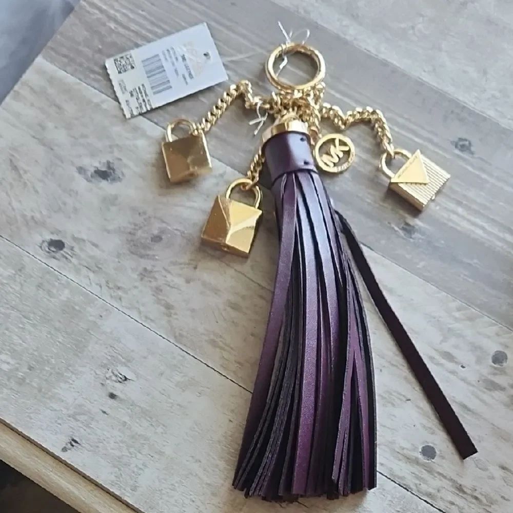 Gold and Purple Tassel Keychain